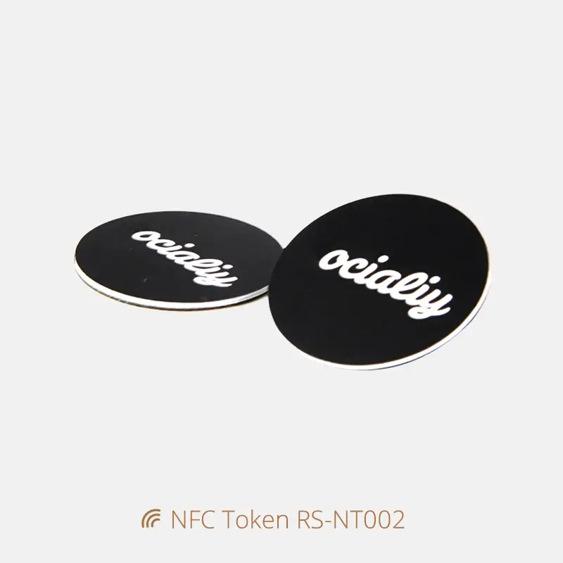 Customized Anti-metal NFC Coin NFC Tokens with 3M Adhesive