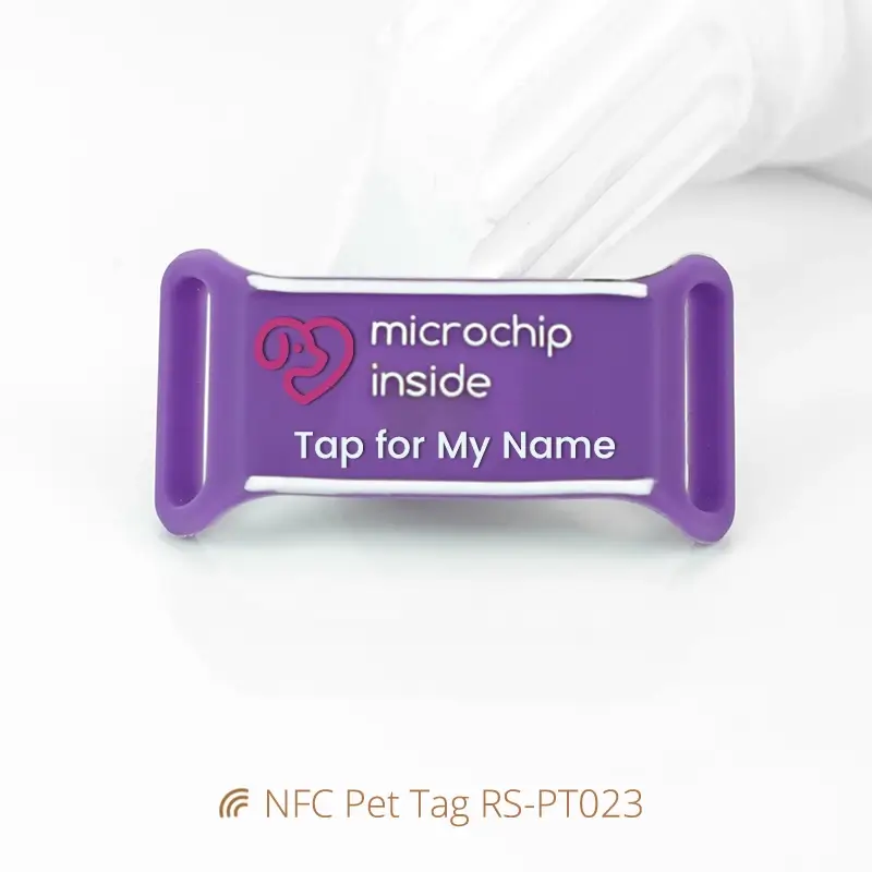 NFC Custom Pet ID Tags Waterproof Soft Silicone