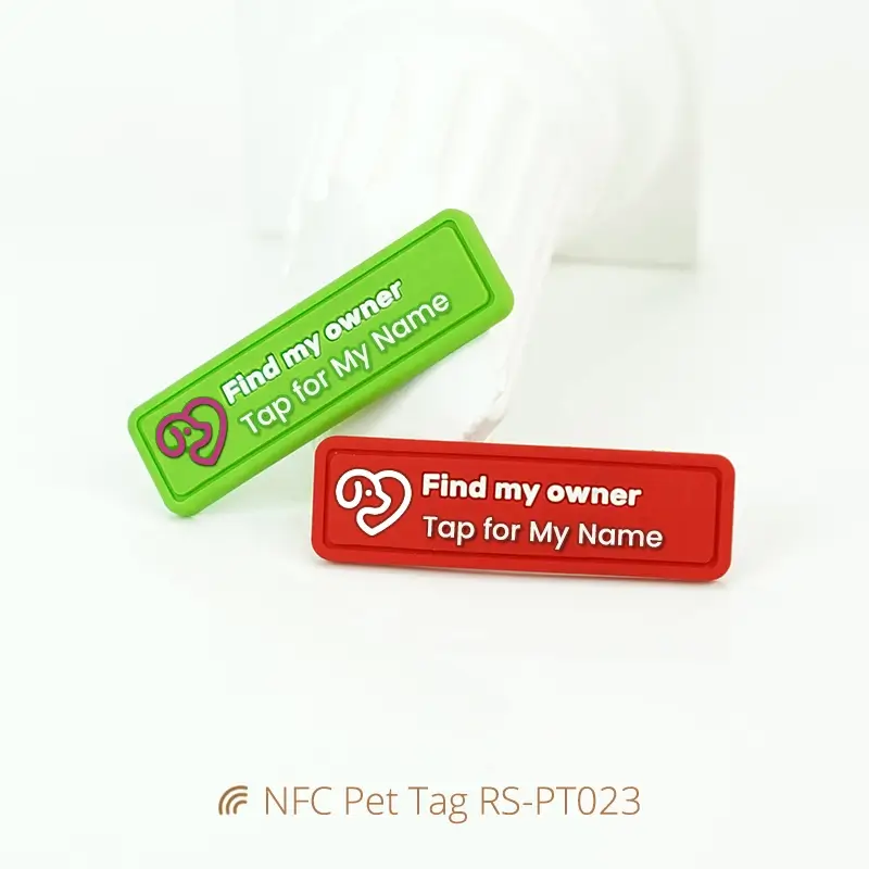 Custom Eco-friendly NFC Silicone Pet ID Tags Wholesale