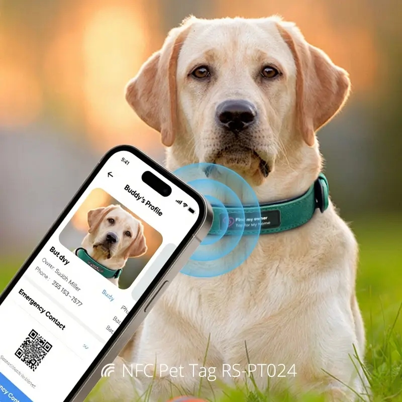 Custom Eco-friendly NFC Silicone Pet ID Tags Wholesale