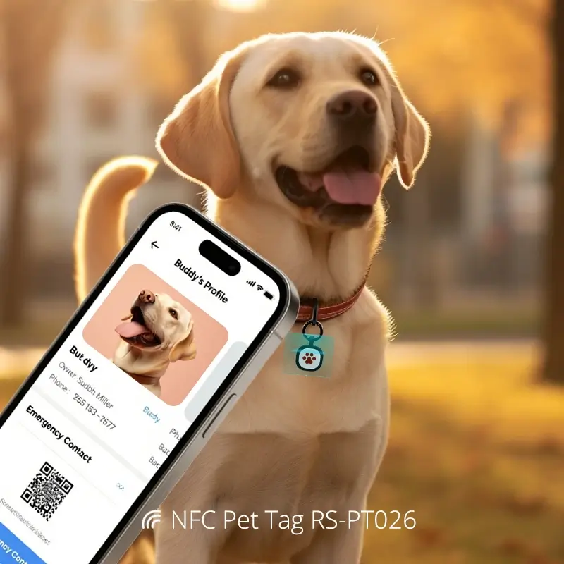 Custom Pet Silicone NFC Tags for Dog Collars