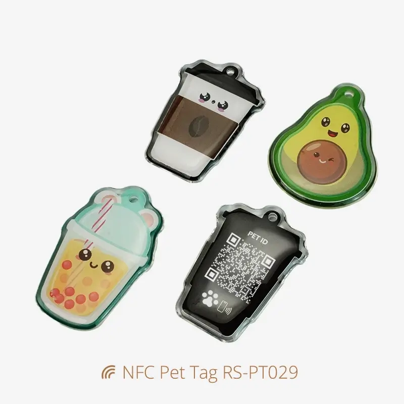 NFC Irregular Shape Epoxy Personalized Pet Tags