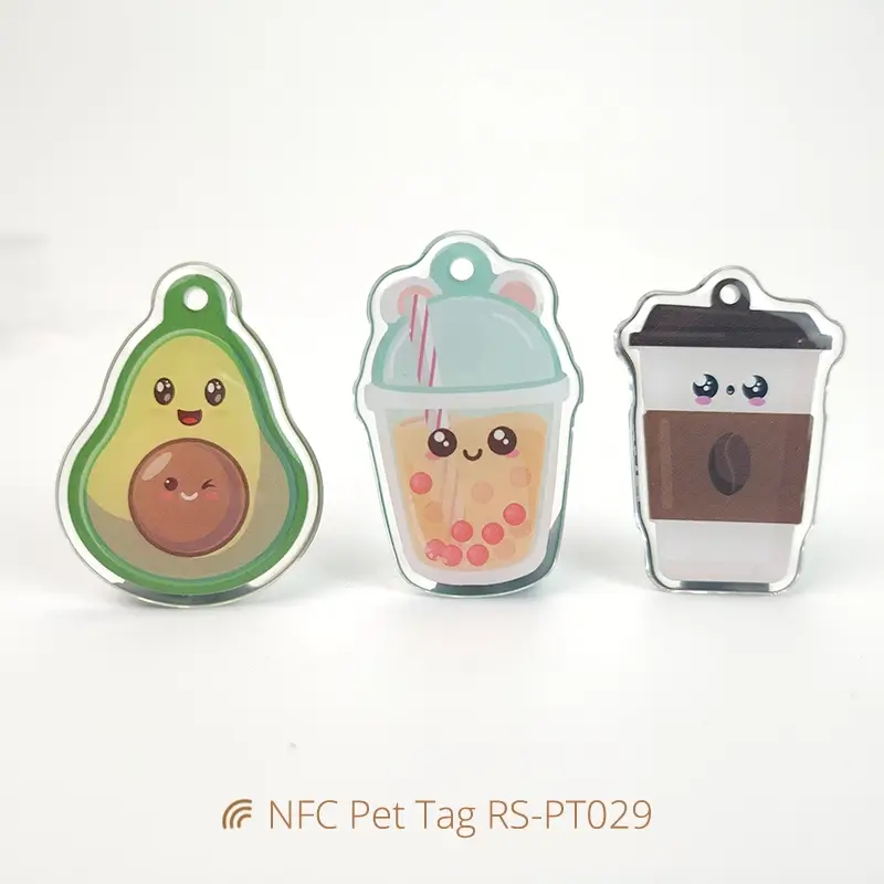 NFC Irregular Shape Epoxy Personalized Pet Tags