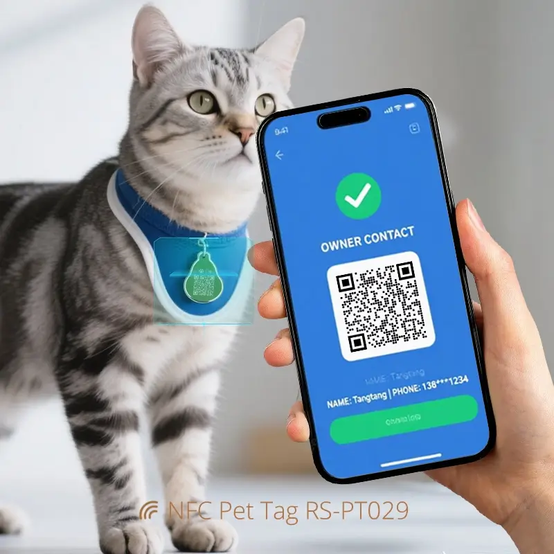 NFC Irregular Shape Epoxy Personalized Pet Tags