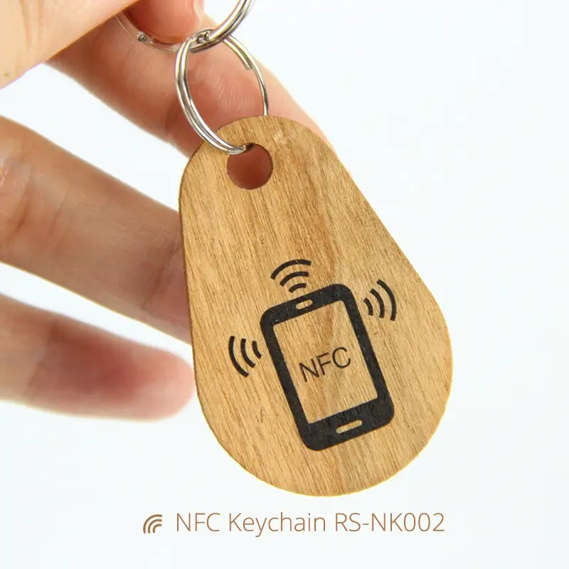 NFC Tag Keychain Logo Printed to Save Contacts