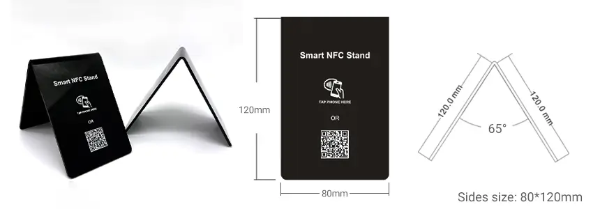 Size & design of RFIDSilicone Double-Sided NFC Menu Stands RS-NM003 Size & design of RFIDSilicone Double-Sided NFC Menu Stands RS-NM003