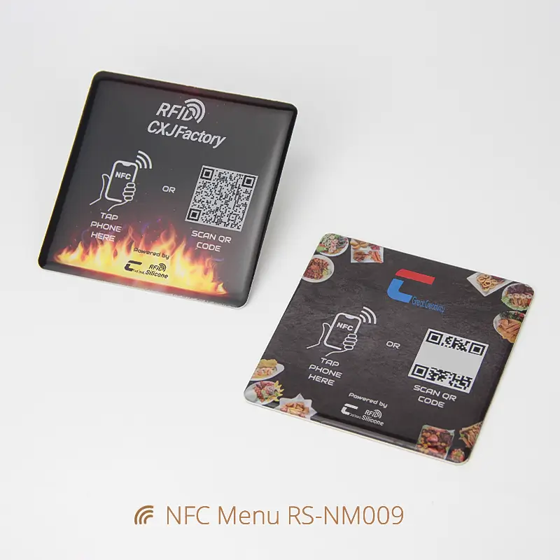 Waterproof Square Label NFC Menu QR Code Tag