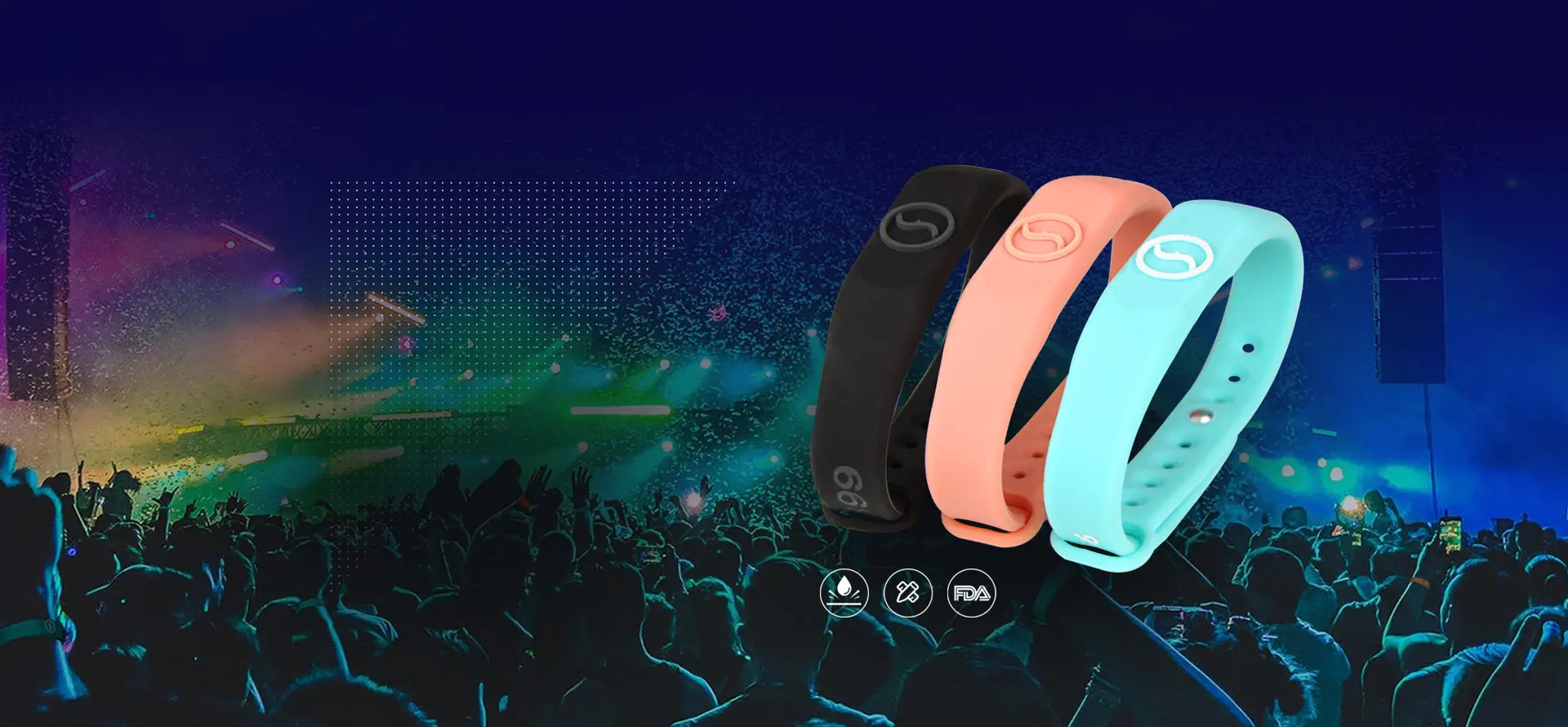 RFID & NFC SILICONE<br> WRISTBANDS