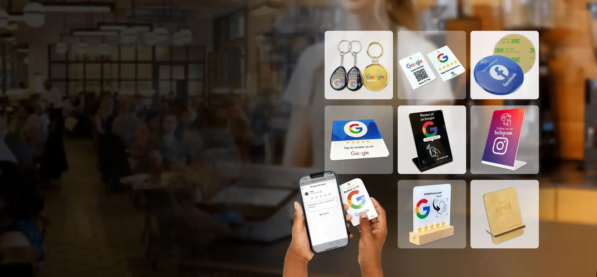 NFC TAG SERIES<br> For Google Reviews<br> NTAG213/215/216