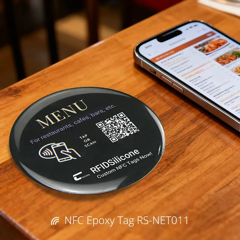 Waterproof Epoxy Menu NFC Tag for Digital Menus & Reviews