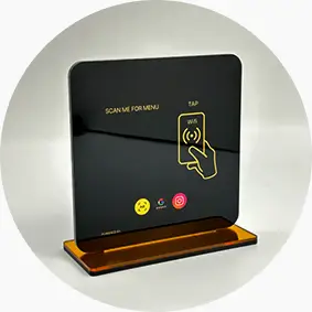 NFC Contactless Menu Durable Acrylic Table Stand NFC Contactless Menu Durable Acrylic Table Stand