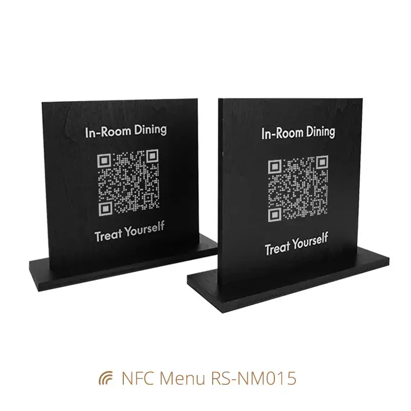 Custom Eco-friendly Fashion Wooden Menu Card NFC Stand