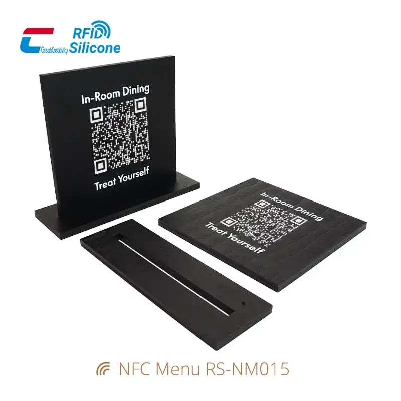 Custom Eco-friendly Fashion Wooden Menu Card NFC Stand