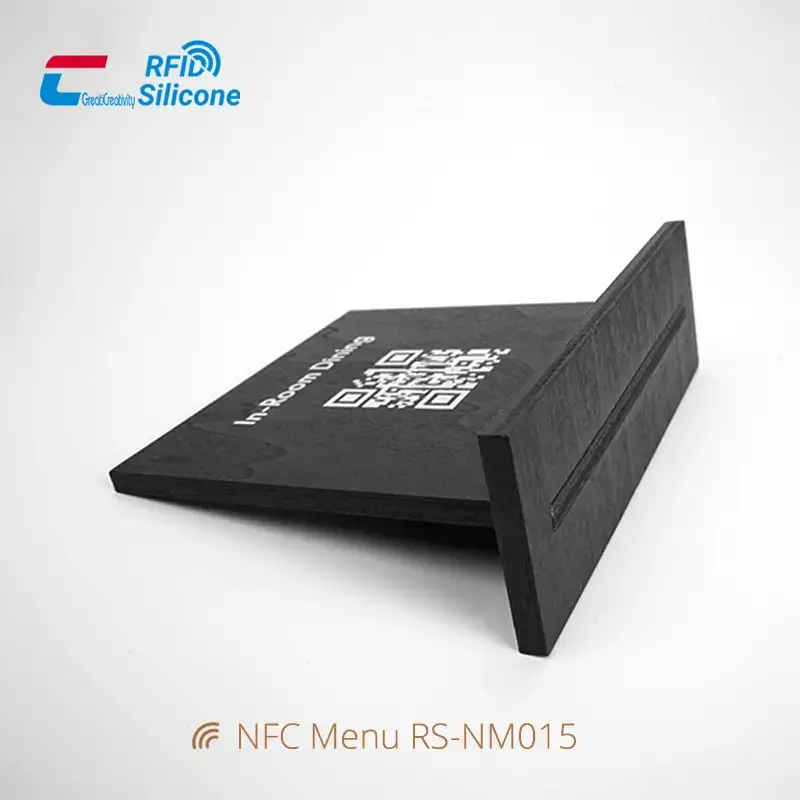 Custom Eco-friendly Fashion Wooden Menu Card NFC Stand