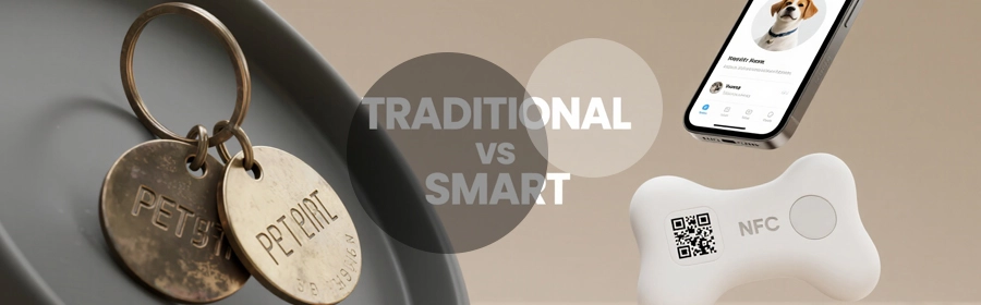 traditional vs digital pet tag