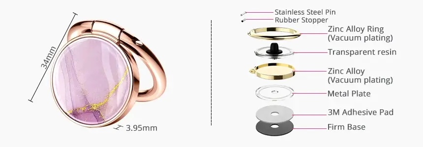 size and design of nfc finger phone holder rs-net016