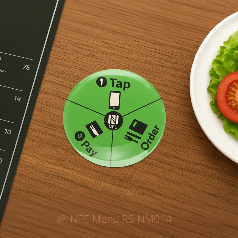Smart Epoxy NFC Menu Card for Digital Menus & Google Reviews