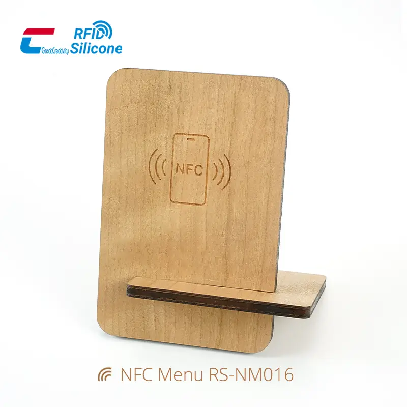 Wood NFC Stand Eco-friendly Detachable Wooden NFC Menu