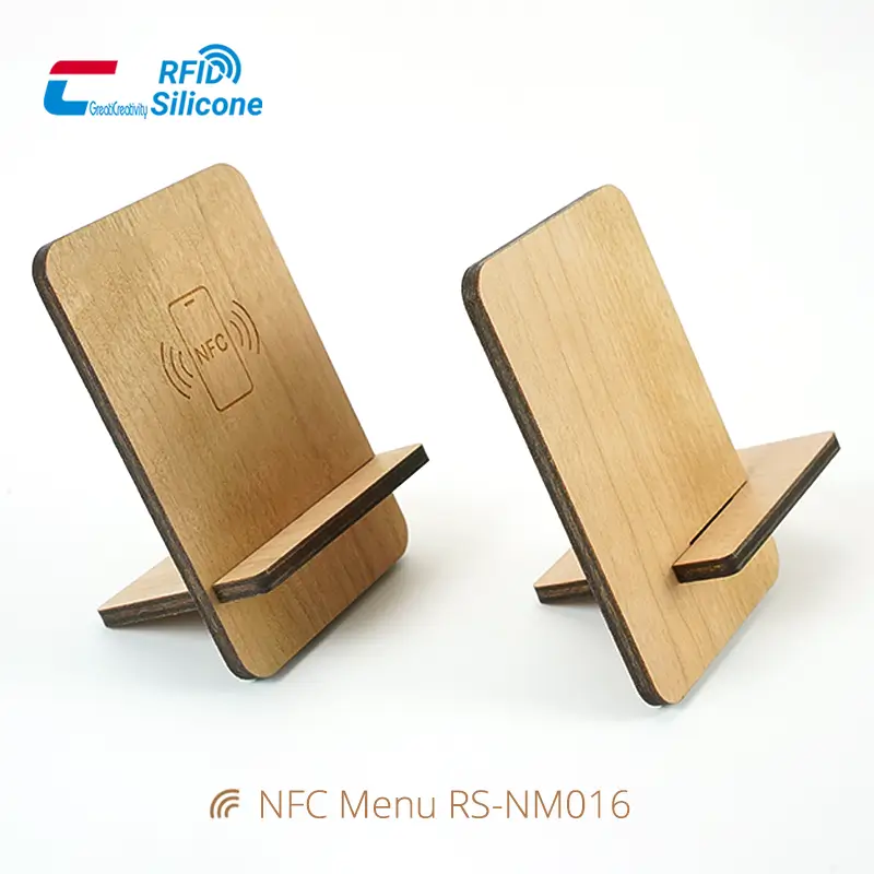Wood NFC Stand Eco-friendly Detachable Wooden NFC Menu