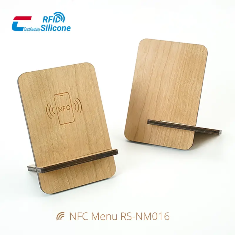 Wood NFC Stand Eco-friendly Detachable Wooden NFC Menu