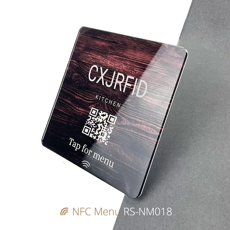 Custom Acrylic NFC Menu Tag for Spas or Weddings