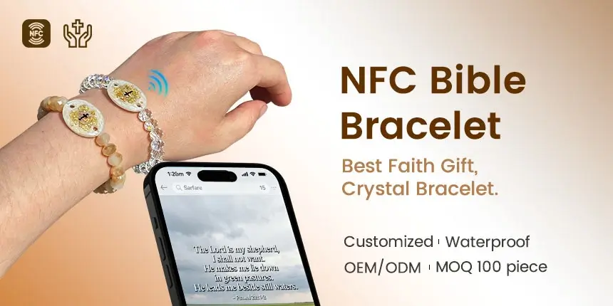 Digital NFC Daily Bible Artificial Crystal Bracelets