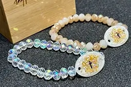 the nfc bible verse bracelet is made of artificial crystal, crystal clear and dazzling