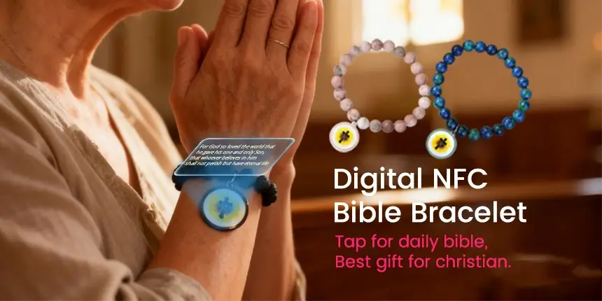 Colorful Stone Bead NFC Daily Bible NTAG213 Bracelets Supplier