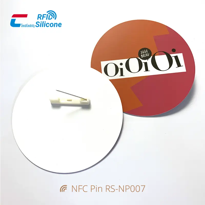 PVC NFC Pin Tags NTAG213 Logo & QR Code Badges