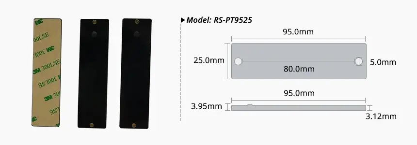 the size of the rfid pcb tag rs-pt9525 the size of the rfid pcb tag rs-pt9525
