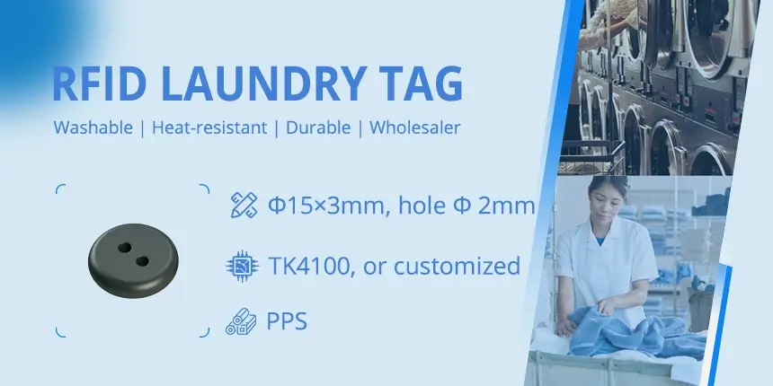 Wholesale High Temperature RFID Tag PPS Button Washable Laundry Tag